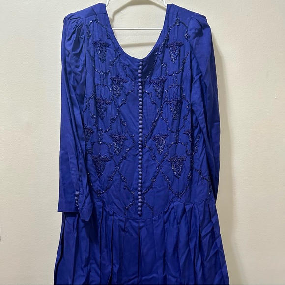 80's Cream Dress with Eyelet Detailing by Plaza South main image 1